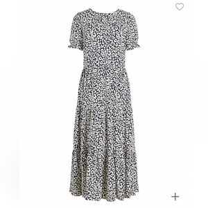 J. Crew Factory tiered animal print midi dress